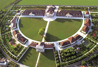 Aerial view of the Royal Saltworks of Arc-et-Senans