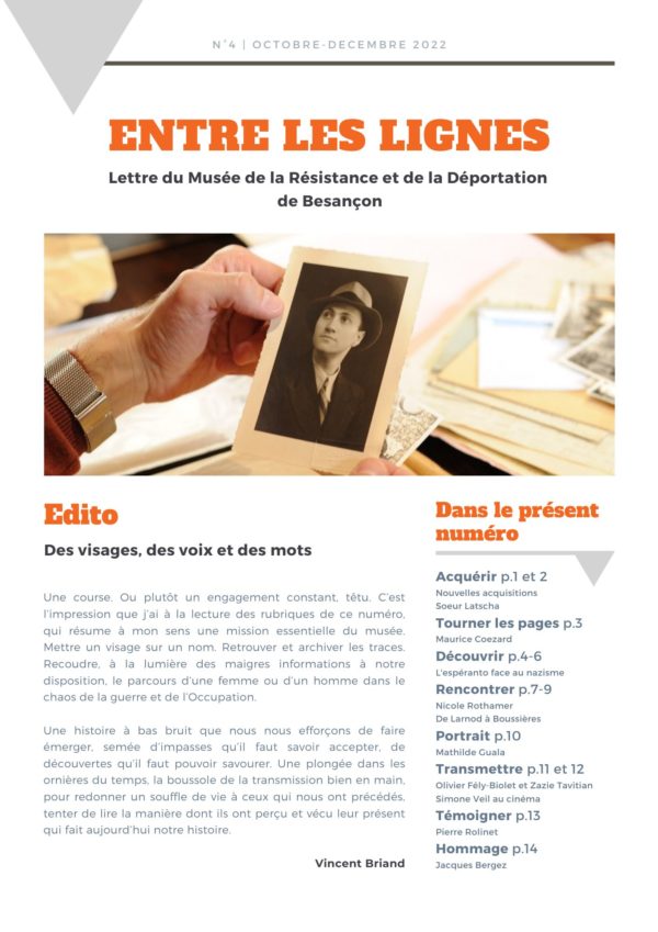 La lettre d’info n°4 du Musée de la Résistance et de la Déportation