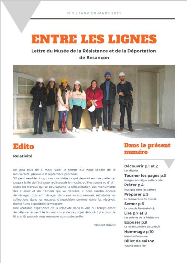 Der Newsletter Nr. 5 des Musée de la Résistance et de la Déportation (Museum des Widerstands und der Deportation)