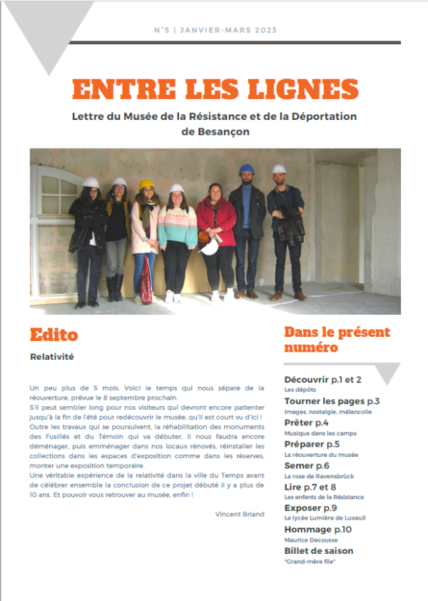 La lettre d’info n°5 du Musée de la Résistance et de la Déportation